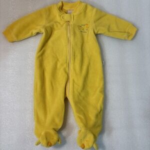 Vintage Oshkosh B'Gosh Baby  Yellow Chicks Unisex Fleece Blanket Pajamas 0-3 US